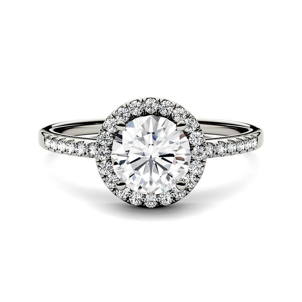 14k White Gold Engagement Ring